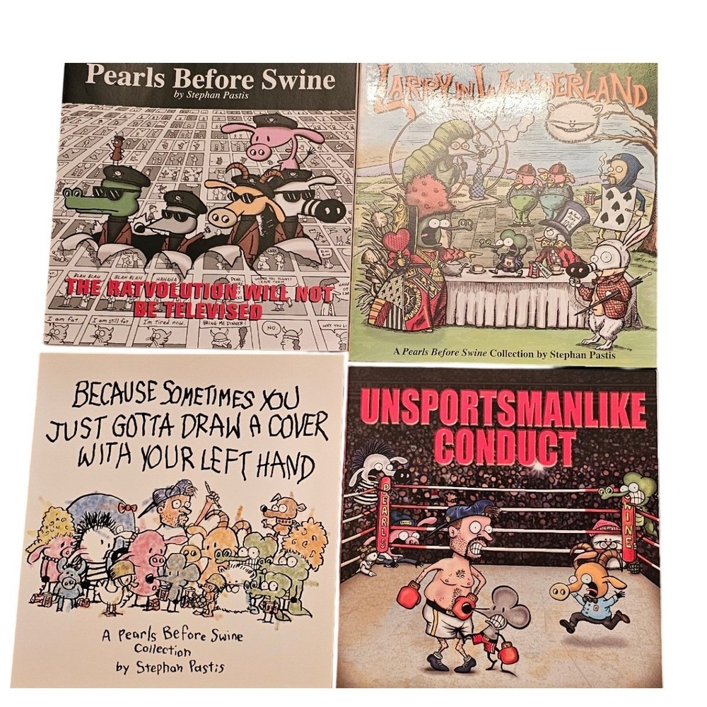 Pearls Before Swine Comic Book Lot 4 Stephan Pastis Ratvolution Larry Wonderland